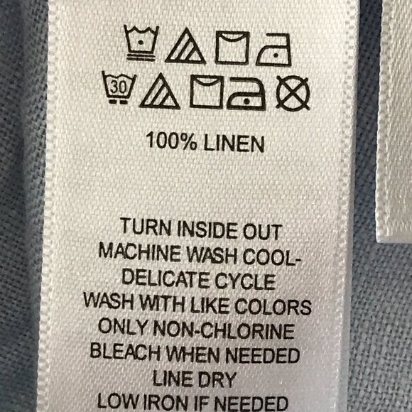 Tahari 100% Linen Top Women S Blue Button Up Pocket Long Sleeve Collared 17035 - Picture 15 of 15